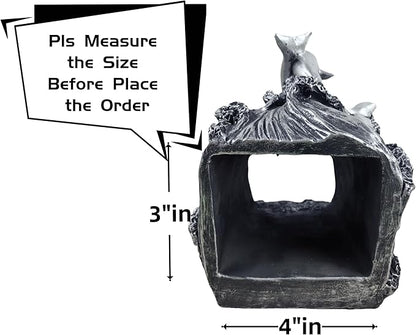 Dolphin Statue Gutter Diverter Rain,Deco Gutter Extension Downspout,Eco-Friendly Resin Sculpture Gutter Extender Diverter,Splash Block, Perfect Rain Gutter Downspout Extension for 3"x4" Downspouts