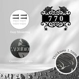 Personalized Gothic House Number metal Signs,Custom Address Number Metal Wall Art Decor,Black Plaques Outdoor wall Decorative Signage,Shed(8-30 Inches) (Rose A)
