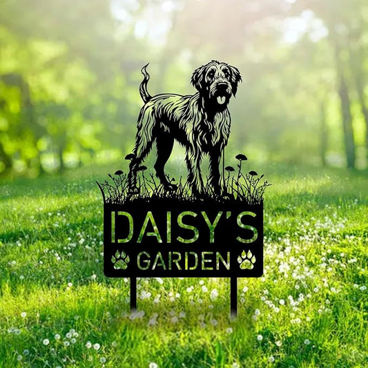 Custom Irish Wolfhound Dog Metal Memorial Garden Stake Personalized Pet Grave Marker Name Sign Remembrance Stake Decor,Memorial Statue Sign for Garden Outdoor Outside Yard Decor.