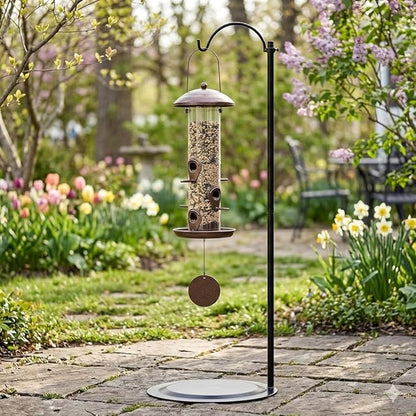 HOHIYA 36″ Adjustable Wind Chime Stand Heavy Duty Outdoor Metal Hanging Pole for Wind Chimes Lanterns Hummingbird Feeders and Solar Lights Indoor Outdoor Garden Decor Black, 4.4 lb Load Made in Taiwan