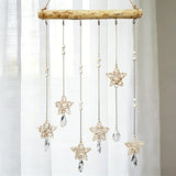 Sun Catcher Indoor Window Rattan Stars and Crystal Suncatcher for Windows Hanging Boho Home Wall Whimsical Decor