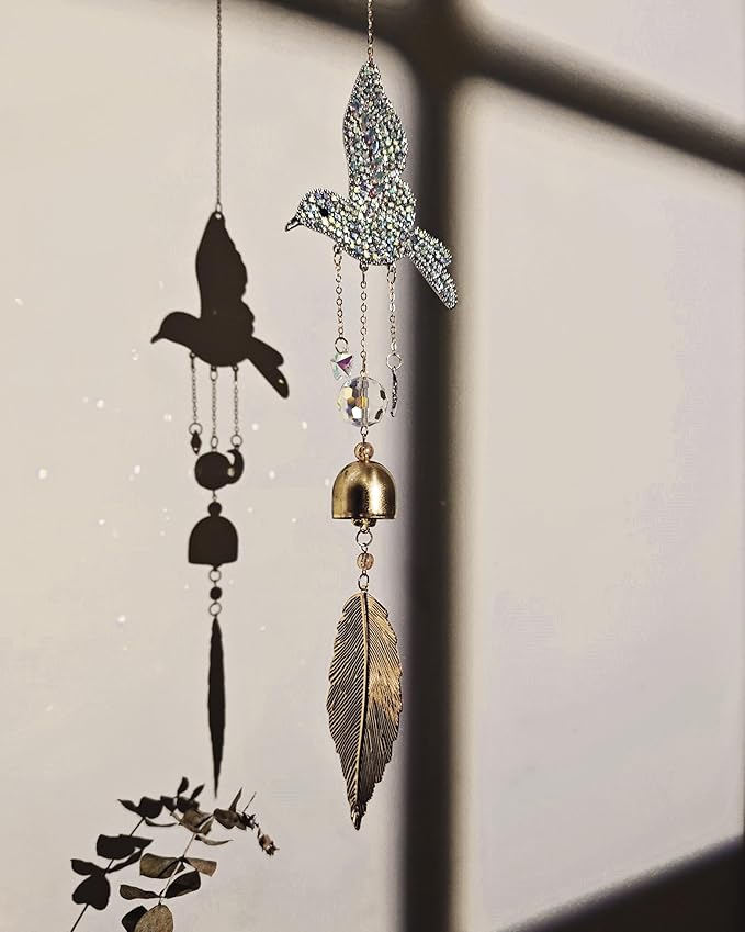 Sparkling Hummingbird Hanging Suncatchers for Windows Indoor Crystal Sun Catchers Bird Sunlight Prism