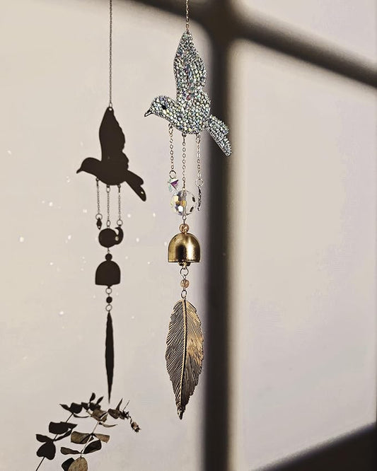 Sparkling Hummingbird Hanging Suncatchers for Windows Indoor Crystal Sun Catchers Bird Sunlight Prism
