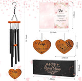 Gigi Gifts Wind Chimes for Outside - Metal Windchime with Wooden Pendant, Greeting Card & Black Box - Unique Birthday for Gigi from Grandkids, Garden Hanging Decor