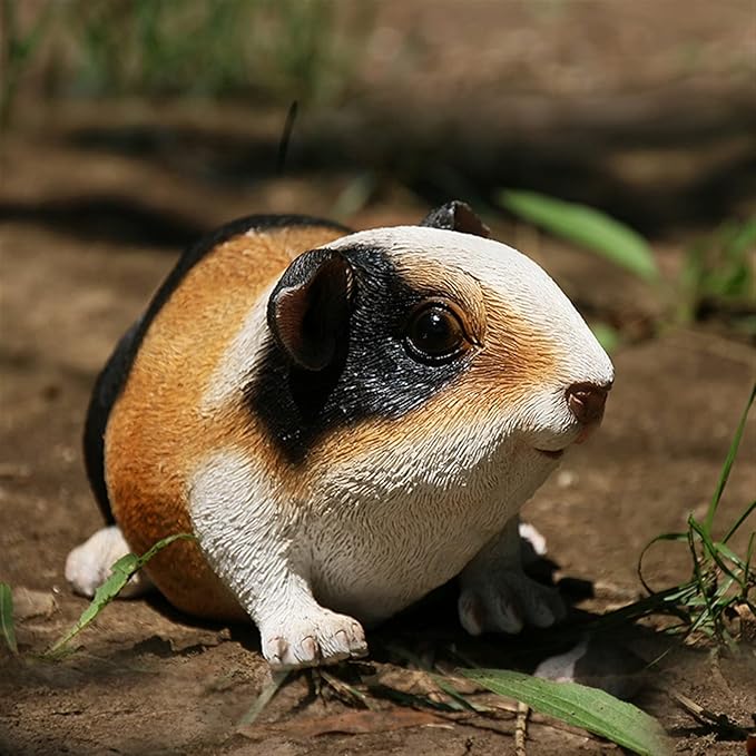 Outdoor Statues AO Guinea Pig Figurines Garden Cute Cartoon Animals Model Garden decor,3.9inch High