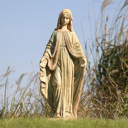 EROMMY Virgin Mary Garden Statue Outdoor 31.5” – Large Praying Holy Madonna Resin Sculpture, Blessed Mother of God Catholic Saint Yard & Lawn Religious Decor