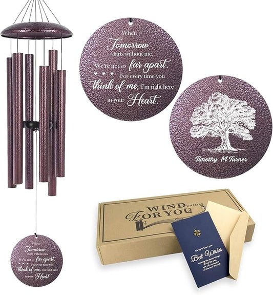 ASTARIN 32 inch Windchimes in Memory of a Loved One, Personalized Name Wind Chimes Memorial, Bereavement Gifts for Loss of Mother, Wind Chimes for Outside Deep Tone, Produced in USA