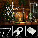 Tuanse 4 Pcs Christmas Silhouette Window Lights Christmas Snowflake Lights with Remote Control LED Lighted Snowflake Decorations Xmas for Window Wall (Warm White)