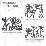 OYEFLY 3 Pcs Metal Flower Wall Decor,Farmhouse Flower Art (Black)