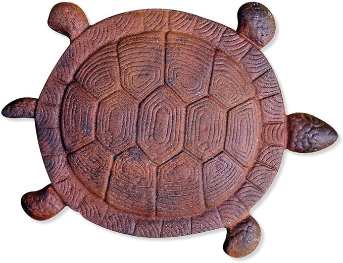 Sunset Vista Designs Cast Iron Turtle Garden Stepping Stone, 13-Inch long