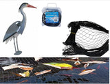 Medium Water Garden Koi Fish Pond Heron Defense Kit, Includes Heron Decoy and Pond Cover Netting, Protects Koi Fish from Blue Heron Birds, Cats & Predators – Reusable & Stakes Included