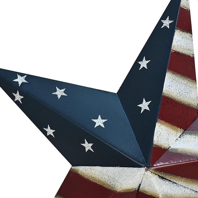 Morning View American Flag Garden Stake Set of 2 Patriotic Decor Metal Star US Flag Yard Sign Bar Star Outdoor Lawn Art Ornament 4th of July Memorial Day Veterans Day Independence Day 12 Inches Tall