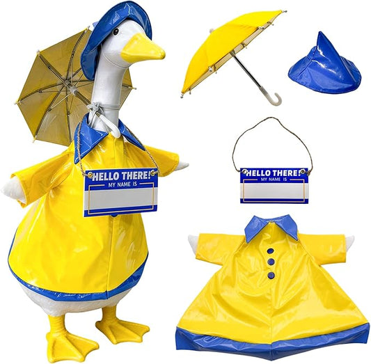 Independence Day Style Cute Outfit for 23-Inch Cement Goose – Outdoor Garden Yard Porch Decor
