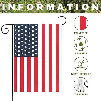 American Flag Garden Flag Patriotic Yard Flags for Everyday and Holiday Celebration Durable for Independence Day Memorial Day Veterans Day 4th of July or All Year Long House Banner 12x18 Inch