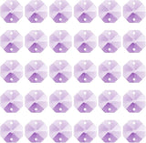 PATIKIL K9 Crystal Octagon Beads 2 Holes Pendants, 60 Pack 14mm Chandelier Prisms Parts Ornaments Hanging Beads for DIY Arts Crafts Decoration, Light Purple