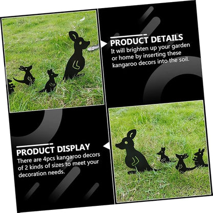 SUPVOX Hollow Kangaroo Yard Art Decor Large Outdoor Statue for Garden Iron Material