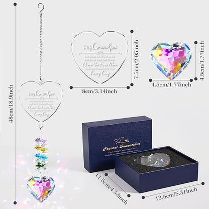 Grandpa Birthday Gifts, Crystal Suncatcher Indoor Window Rainbow Maker Hanging Ornament, I Love You Grandpa Sun Catcher for Grandfather from Kids