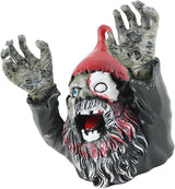 Zombie Garden Gnomes Zombie Dwarf, Garden Statue Sculpture Evil Scary Outdoor Halloween Decoration Ornament Horror Zombie Dead Gnome Zombie Gnome for Indoor and Outdoor Patio Use