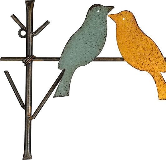 Metal Birds Wall Art – Metal Birds Wall Decor Art Birds On a Wire Metal Bird Wall Decor Outdoor Bird Decor (Large - 32.28"X7.71")