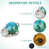 Afirst Garden Cat Statue Outdoor Decor - Resin Outdoor Figurine Glass Solar Lights Indoor Outdoor Decorations Patio Lawn Yard Art Ornaments