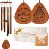 Housewarming Gifts New Home for Couple Family Women Men, 32" Wind Chimes with Gift Box & Card, House Warming Gifts for New Homeowners, Cozy New Home Decor Garden Patio Yard Indoor Outdoor