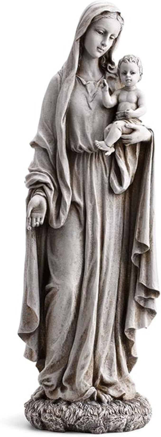 Avalon Gallery Outdoor Sculpture - Marian Garden Collection for Home or Church, 23" Tall, Madonna with Child
