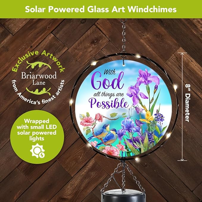 Briarwood Lane with God Illuminated Wind Chime