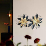 LIFFY Black Wall Decor,15" 3D Multi-layer Metal Flowers Wall Decor, Rustic Modern Floral Sculpture for Indoor Kitchen Bedroom Living Room Office Outdoor Garden Patio