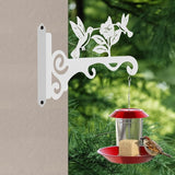 Elegant Bird Pattern Wall Hooks - 10/12/14 Inch Metal Plant Hangers for Indoor & Outdoor - Rust-Resistant Bracket for Plants, Feeders, Chimes, Lanterns (4, White, 10 inch)