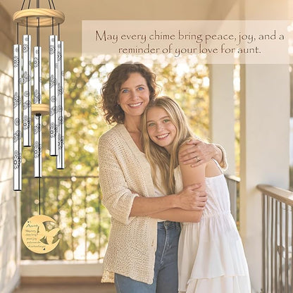 Aunt Gifts, Birthday Gifts for Aunt from Niece Nephew, 32" Butterfly Daisy Modern Wind Chimes, Best Aunts Ever Gift for Women Birthday Mother's Day, Garden Home Decor (for Aunt)