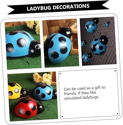 LIOOBO Simulated Ladybug Decors 3pcs Ladybug Garden Ornament Vibrant Colors for Home