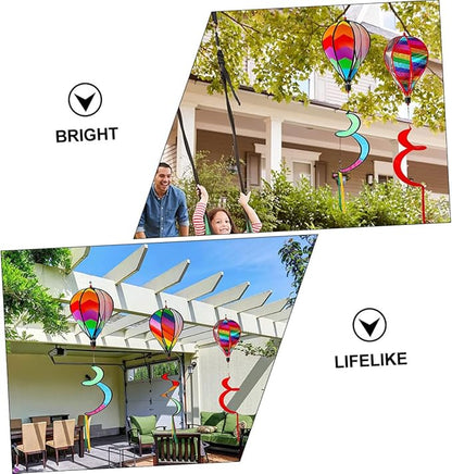 ORFOFE 2Pcs Hot Air Balloon Wind Spinners Garden Decorations Durable Art Easy to Install Outdoor Decor for Lawn and Patio Eye Catching Hanging Ornaments