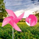 HARFINGTON 50pcs Windmills for The Yard Garden 15.7" x 9.1" 4 Leaves Pinwheels Wind Mills Spinners Windproof Waterproof Bird Devices with Stakes for Patio Decor, Pink