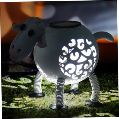 Solar Garden Statues Sheep Solar Lights Wrought Iron IP44 Waterproof Sheep Figurines Garden Decor Metal Sculptures Lights for Car 10x7 Inch