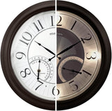 18 Inch Illuminated in/Outdoor Clock with Smart Sensor and Night Light, Waterproof, Large Wall Clock with Thermometer & Hygrometer for Patio,Pool and Garden Decor,Oil Rubbed Bronze