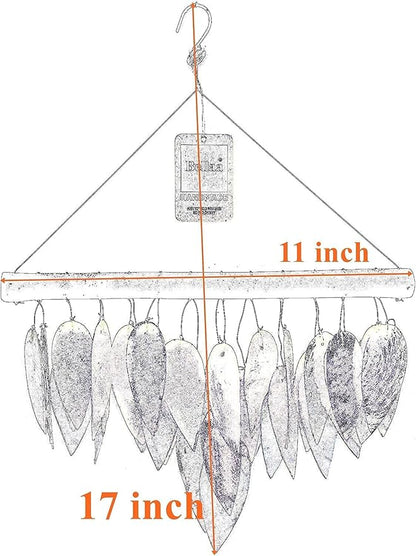 Bellaa Handmade Wind Chimes Outdoor, Capiz Seashell Glass, Gental Musical Windchime Outside Garden Decoration, Beach, Gifts for Mom 24506