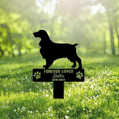 Custom Boykin Spaniel Dog Metal Memorial Garden Stake Personalized Pet Grave Marker Name Sign Remembrance Stake Decor Sympathy Dog Loss,Outdoor Statues for Yard Garden Lawn Patio Pathway Grave.