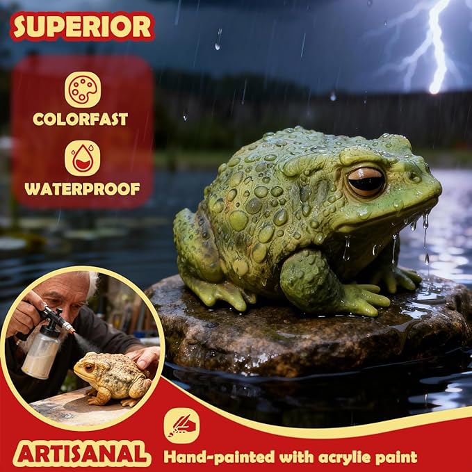 Sunthus Frog Toad Sculptures Garden Statues Yard Art Resin Decorations Outdoor Garden Decor