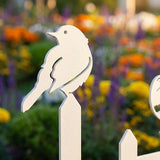 3 Pcs Small Garden Fence with 6 Pieces Birds Decoration, Metal Birds Yard Decor, Insert Lawn Picket Fence Garden Borders Decorative for Landscape Path Flowerbeds Plant Yard, Fence Decorations Outdoor