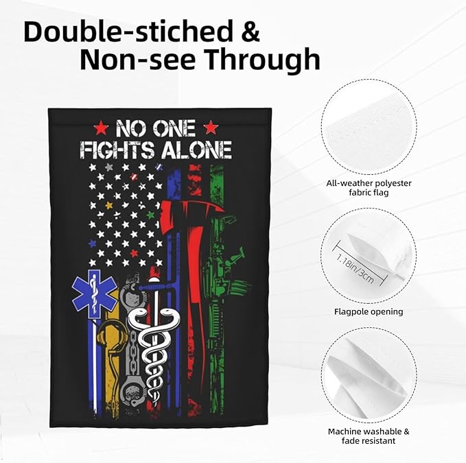 No One Fights Alone Garden Flag Double Sided Vertical 12×18 Inch Banners Double Sided For Lawn Patio Yard Garden Home Outdoor Decor