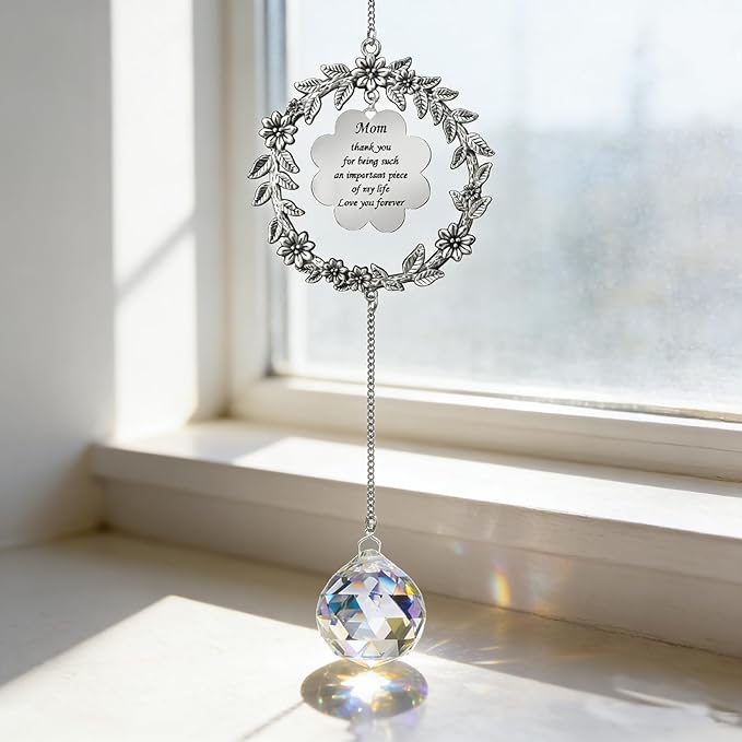 Thank You Gifts for Mom,Suncatcher Birthday from Daughter Son, Sun Catcher Gifts for Christmas Birthday Mothers Day Thanksgiving (Mom)