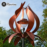 Solar Wind Spinner Outdoor Metal 83 Inch Windmill for Yard Garden Patio Decor Christmas Metal Yard Art Garden Easter Outdoor Decors Large Landscape Light with Shepherd Hooks Coconut Baskets