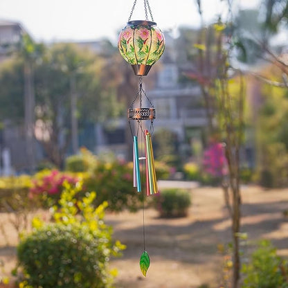 Hummingbird Wind Chimes,40.2” Solar Wind Chimes for Outside,Memorial Wind Chime with Lanterns,Solar Windchimes Outdoor for Mom Women Grandma,Hummingbird Hanging Windchime for Patio Yard Decor