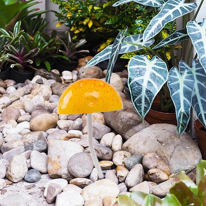 Fairy Garden Stake Decorative Figurine Yard Art for Pathway Terrace Lawn Porch Outdoor Decor- Yellow