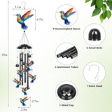 YHmall Wind Chimes for Outside, 35 in Mothers Day Hummingbird Gardening Gifts for Mom Women Grandma Colorful Metal Windchimes Outdoors Hummingbird Garden Decor for Home Yard Patio
