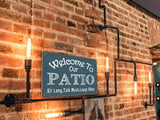 Welcome to Our Patio Sign Backyard Accessories Decor Outdoor, Vintage Aluminum Metal Signs Farmhouse Home Wall Decorations 8" x 12"