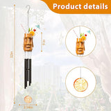 MUMTOP Wind Chimes for Outside Clearance - Garden Wind Chimes with Resin Face Cup Cocktail, 32 Inch Tropical Metal Windchimes for Patio Outdoor Porch Yard Decor Gifts(Orange)