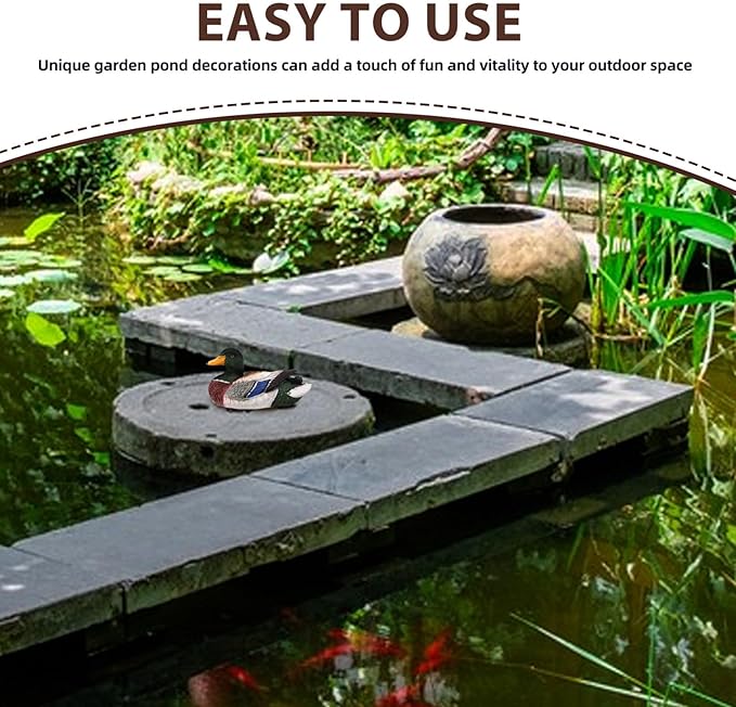 Milisten Realistic Floating Statue Garden Ornament for Lawn Decor Weather-Resistant Figurine Charming Outdoor Decoration for Cheerful Atmosphere