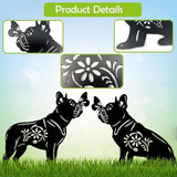 GDNSFIT Bulldog Dog Metal Decor for Outside,Garden Stakes Decorative Dog Gifts for Women/Men,Black Silhouette Statues for Yard Ornaments,Lawn, Patio, Pathway,Outdoor Garden Decor