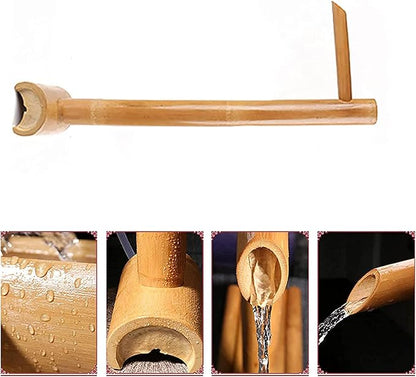 Water Features for The Garden Solar Powered Bird Bath Garden Bamboo Fountain Bamboo Flowing Water Courtyard Decoration Water Features Flowing Water Fish Tank Stone Trough,30cm Decoration,30cm